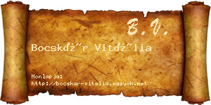 Bocskár Vitália névjegykártya